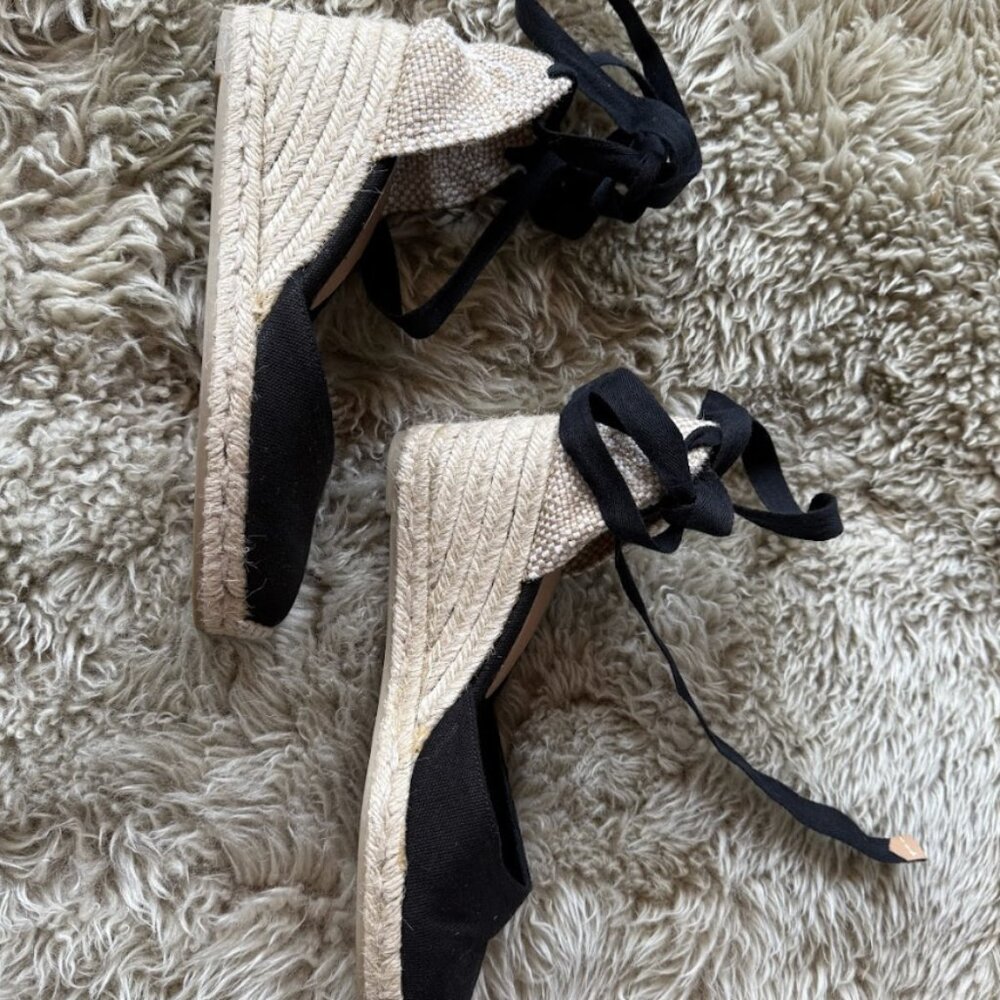 Black Castañer Carina Espadrille Wedge Size 6.5 - Picture 3 of 3